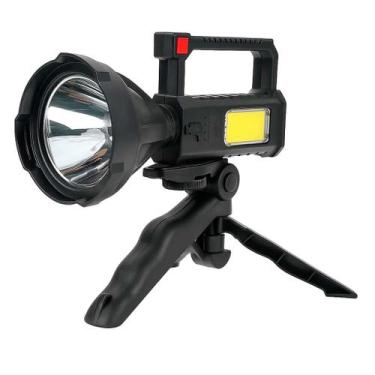 Imagem de Lanterna LED Recarregável USB L-832 4 Modos com Luz Lateral COB e Bate