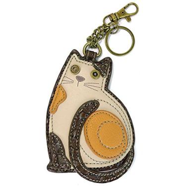 Imagem de Chaveiro chaveiro/porta-moedas Chala – LaZzy Cat, branco e marrom