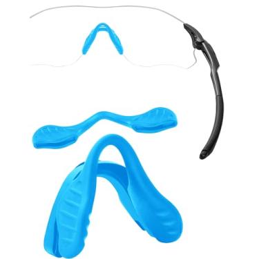 Imagem de HILEEN Almofadas de nariz de substituição para Oakley EVZero Path OO9308 | EVZero Pitch OO9383 | EVZero Range OO9327 | EVZero Stride OO9386 | EVZero Blades OO9454 Óculos de sol 1 conjunto - Azul