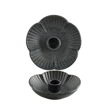 Imagem de Suporte de castiçal, suporte de vela de cerâmica para incenso, Santo Palo, festas de casamento de Natal, Halloween, decoração de casa de sala de jantar (preto)