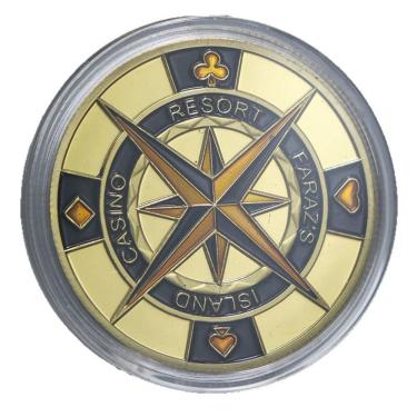 Imagem de Coin Good Luck Poker Clover Design Casino Resort Comemora