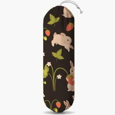 Imagem de Porta-sacos de plástico para coelhos, porta-sacos de compras laváveis reutilizáveis, dispensador de saco de lixo de tecido para armário de despensa de cozinha doméstica, suporte de parede, presentes