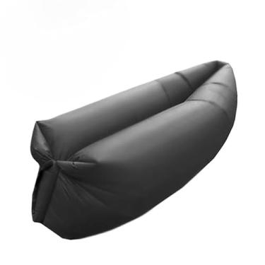 Imagem de Sofa Inflavel Preguicoso Camping Praia Saco De Dormir Cama Portatil de Acampamento (Preto)