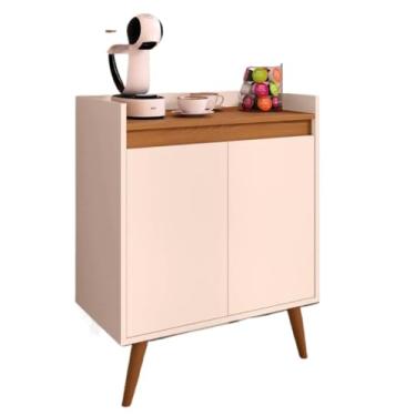Imagem de Armário Aparador Retrô Buffet 2 Portas Cozinha Sala Cantinho Café MDP/MDF(Off/Freijó)