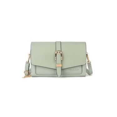 Imagem de SO Bolsa tiracolo elegante para celular, bolsa de ombro feminina, bolsa clutch, Verde claro, Large, Elegante