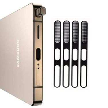 Imagem de Selfdefine Pacote com 4 capas de alto-falante de tela para celular antipoeira para Samsung Galaxy S25 Edge / S25 Ultra / S24 Ultra / S23 Ultra / S22 Ultra etc - Preto