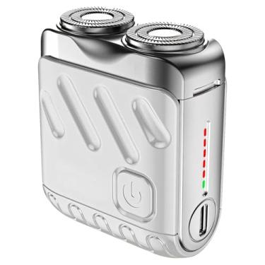 Imagem de Barbeador elétrico portátil para homens, cabeça dupla à prova d'água, recarregável por USB, Ipx7, construção de liga de zinco, carregamento rápido tipo C, tela de LED