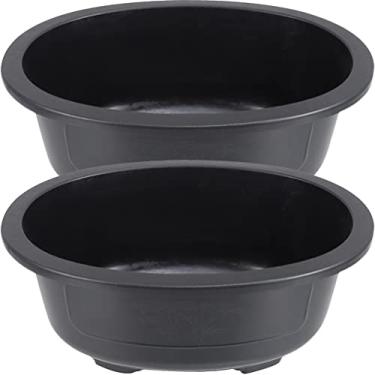 Imagem de 2pcs Large Oval Bonsai Pot Drainage Flower Planter for Indoor Gardening Balcony Decoration and Home Ornaments Breathable Container for Growth(44X33CM)
