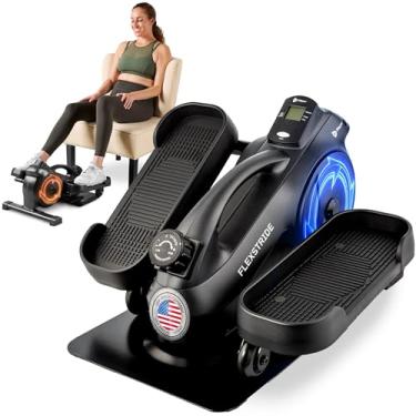 Imagem de LifePro FlexStride Elíptico sob a mesa – Pedal de exercício para bicicleta sob a mesa – Ciclo magnético fixo com monitor LCD e faixas de resistência para recuperação e terapia de braço e perna