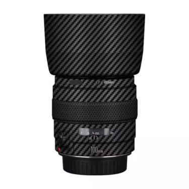 Imagem de EF 100 2 adesivo para lente de câmera revestimento protetor de corpo película protetora para Canon EF 100 mm F2 USM (fibra de carbono preta)