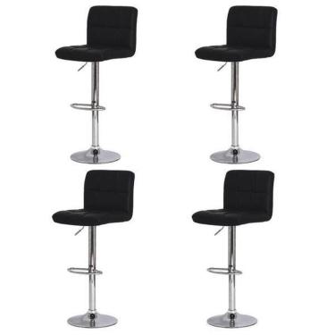 Imagem de Kit 4 Banquetas Gomos Preta