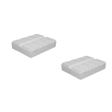 Imagem de Kit 2 Porta Comprimido Branco Plástico - Bb Store