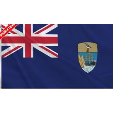 Imagem de HVATLTL Bandeira de barco de Santa Helena com 3 camadas dupla face, 30 x 45 cm, nylon 220D resistente, cores vivas, bandeiras náuticas de Santa Helena com 2 ilhós de latão para barco, quadriciclo