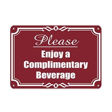 Imagem de Vincenicy Placa de metal ótima placa de lata de alumínio, aproveite uma bebida de cortesia 20 x 30 cm