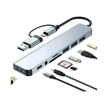 Imagem de Hub USB C 4K 30Hz Tipo C Para HDMI Adaptador USB 3.0 Dock 11 Em 1 Para