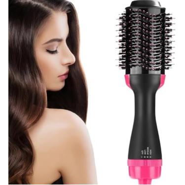 Imagem de Escova 3 em 1 (Seca, Alisa, Modela) – Cerâmica Protetora e Anti-Frizz – Alta Potência 1200W – Cabelos Lisos e Modelados em Casa – 110 Volts