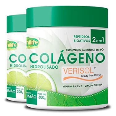 Imagem de Kit 2 Colágeno Hidrolisado Verisol Unilife sabor Limão 300g