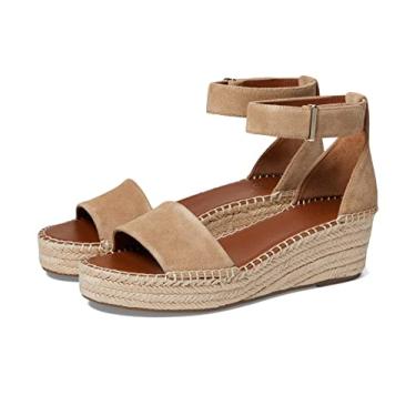 Imagem de Franco Sarto Sandália Anabela Espadrille Feminina, Camurça arenito, 10