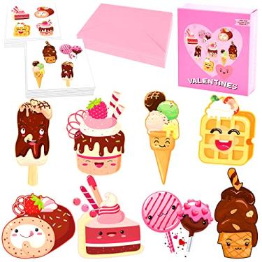 Imagem de Cartões de Dia dos Namorados para sala de aula infantil – Pacote com 96, cartões de dia dos namorados, adesivos e envelopes (32 cada) | Decoração de Dia dos Namorados para presentes de troca escolar para crianças meninos e meninas | Decoração de Dia dos Namorados