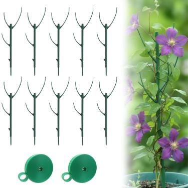 Imagem de Conjunto de suporte de plantas Monstera, 10 peças, estacas para plantas de interior, suporte de plantas, adequado para plantas trepadeiras, estabilizar vasos e decoração de pilha de plantas