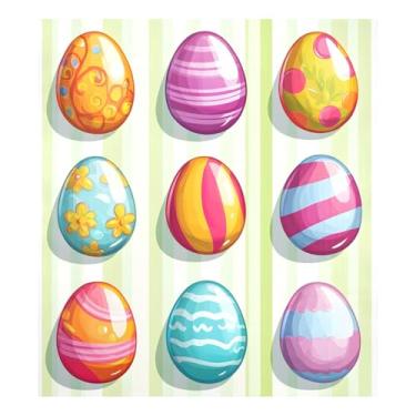 Imagem de Qilmy Capa magnética para máquina de lavar louça, ovos de páscoa, 58 x 66 cm, capa decorativa para geladeira para porta da frente, adesivo magnético, máquina de lavar, painel de geladeira, decalque