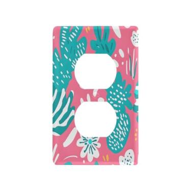 Imagem de Wassud Placa de cobertura de interruptor de luz caprichosa arte decorativa capas de tomada placa de parede para tomadas elétricas duplex 4,53 x 2,76 polegadas