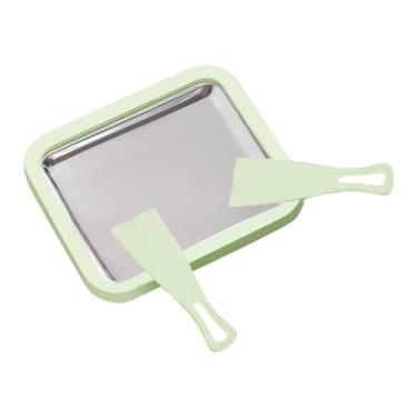 Imagem de FytStycale Bandeja para Fazer Sorvete Instantâneo Enrolado com 2 Raspadores, Ideal para Fazer Iogurte Frito em Família, Verde