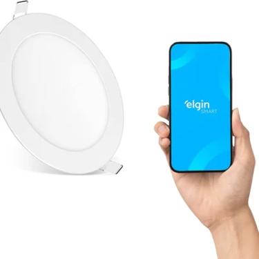 Imagem de Lâmpada Luminária Inteligente 18w Smart Wifi Redonda De Embutir Elgin Compatível Com Alexa E Google Home