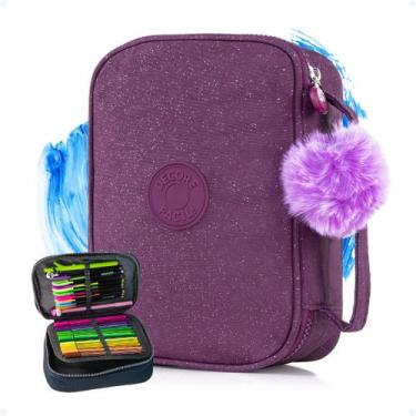 Imagem de Estojo Grande Compartimentos C/ Elásticos Box Jumbo Feminino - Hxt, Ro