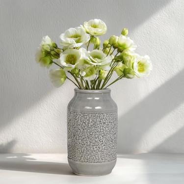 Imagem de Wancetang Vaso de cerâmica para decoração de casa, vasos decorativos minimalistas de 22 cm para flores, centros de mesa, estante, mesa, sala de estar, banheiro, entrada, decoração de mesa de café
