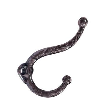 Imagem de Kit c/2 Gancho Cabideiro Decorado Duplo Metal para Pendurar e Parafuso