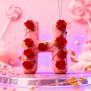 Imagem de Decorações de Dia dos Namorados de cristal A-Z, enfeites de Natal feitos à mão com letra rosa, decoração de carro e casa - decoração de acrílico escolar, ideias de troca de presentes para amigos, sala