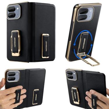 Imagem de NIFBANG Capa de couro dobrável para Google Pixel 10 Pro com alça de dedo, suporte giratório de 360°, protetor de tela integrado, capas de celular de corpo inteiro, à prova de arranhões e à prova de