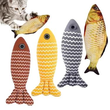 Imagem de Brinquedo Peixe para Gato | Exercitador Macio e Resistente a Mordidas | Brinquedo Para Gato Entediado | Para Quarto Sala Jardim Portes Pequeno Médio Grande