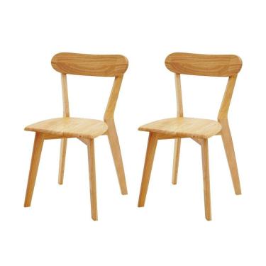 Imagem de Kit 2 Cadeiras De Jantar Em Madeira Maciça Resistente Natural
