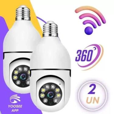 Imagem de Kit 2 Câmera Segurança Ip Wifi Lâmpada 360 Inteligente Prova D'água Gi