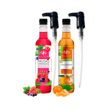 Imagem de Kit 2 Xarope Para Soda Italiana E Drinks Dilute Zero Açúcar Com Dosador (Frutas Vermelhas 0% Açúcar/Tangerina 0% Açúcar)