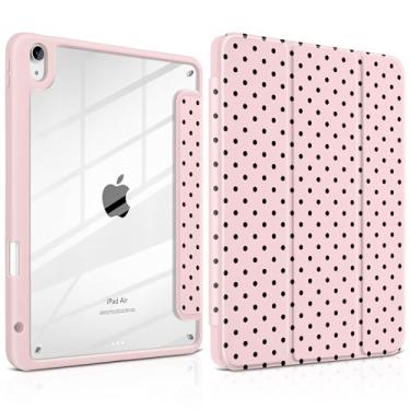 Imagem de Yebiseven Capa para iPad Air de 11 polegadas M3 M2 2025/2024, iPad Air 5ª 4ª geração de 10,9 polegadas 2022/2020 - com suporte para lápis, traseira transparente à prova de choque, suporte ajustável e