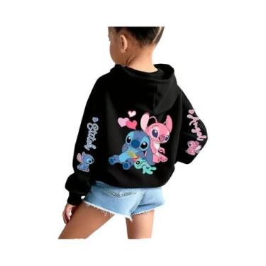 Imagem de Moletom Com Capuz Para Meninas Disney Stitch Angel Monster Com Bolso, 