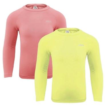 Imagem de Kit 2 Camisas Térmicas Selene Proteção UV50+ Juvenil - Laranja e Amarelo 12-Unissex