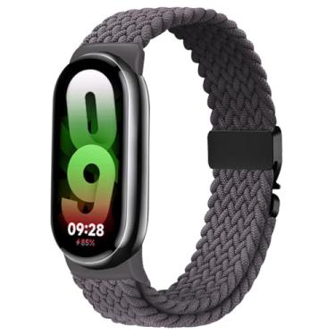 Imagem de Issinlky Pulseira trançada de nylon compatível com Xiao Mi Band 8/9/10, pulseira elástica de substituição para mulheres e homens