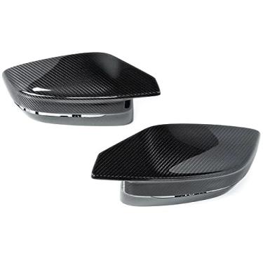 Imagem de TanReborn Tampas de capa de espelho lateral de fibra de carbono real para BMW G80 M3 Sedan G82 G83 M4 Coupe 2021-2024 Acessórios de espelho, 1 par de peças de reposição de caixas de espelho retrovisor