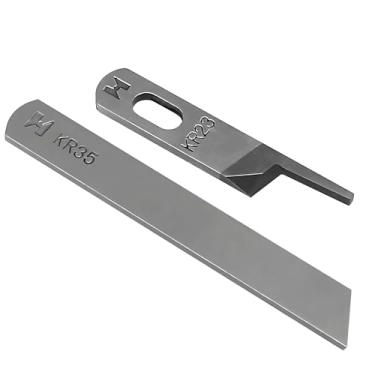 Imagem de Fbshicung 1 conjunto de facas superiores e inferiores # KR23 e KR35 Faca industrial para máquina de costura Serger/Overlock para Juki, Siruba, Pegasus