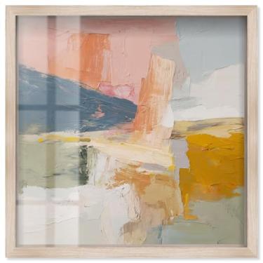 Imagem de Soft and Vibrant II Shadowbox Print Bathroom Wall Art por Art Remedy, moldura loira, 33 x 33