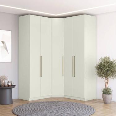 Imagem de Guarda-roupa Modulado de Canto Oblíquo 5 Portas com Cabideiro Seletto Areia