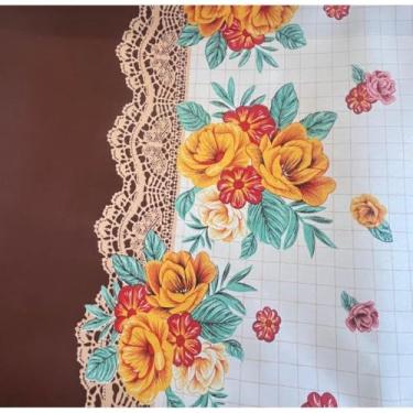 Imagem de Toalha de Mesa Oxford para 4 6 e 8 Cadeiras – Decoração Cozinha Festa e Jantar (Florada,4 lugares 1,00 x 1,45 metros)