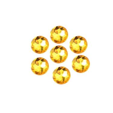 Imagem de Cabochões redondos de 8 mm com borda chanfrada, strass de plástico traseiro plano, pedras de acrílico galvanizadas para joias DIY, arte de unhas, enfeites artesanais (cor 6)