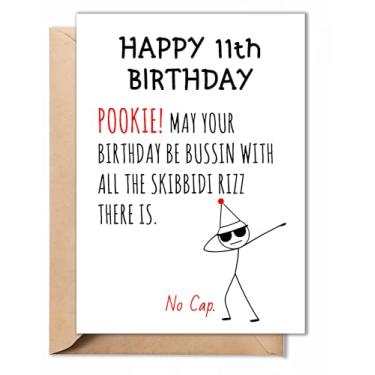 Imagem de TRIDECOR Cartão engraçado de aniversário de 11 anos para adolescentes, meninos, meninas - Presentes divertidos de aniversário de 11 anos - Presente hilário de meme de gíria da Geração Z para filho