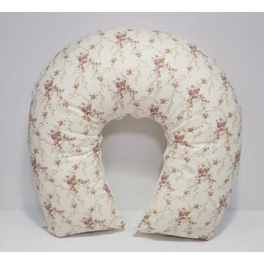 Imagem de Almofada de Amamentação Com Zíper Rosê Nude Floral - POLYBABY