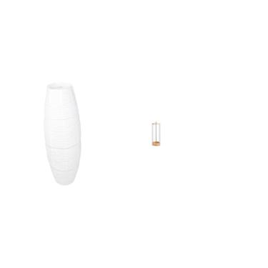 Imagem de Whtkoph Elegante Luminária de Chão em Papel com Organizador de Canudos Transparente, Cúpula Multifuncional E Suporte de Canudos Reutilizável. Ideal para Quart